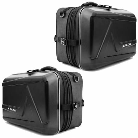 Par de Alforjas semi -rígida X-PLOR negro mate 25L