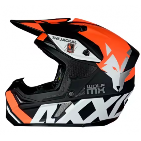 Casco Moto Cross Enduro Axxis Jackal Naranja