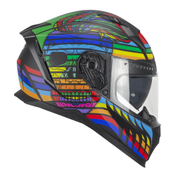 Casco Integral CGM 311 BLAST SKULL Nero Blu Rosso opaco