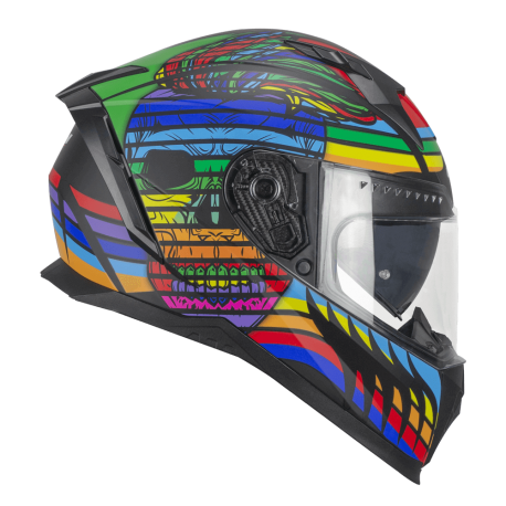 Casco Integral CGM 311 BLAST SKULL Nero Blu Rosso opaco