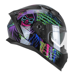 Casco integral 311T BLAST TECH Negro Verde fluo