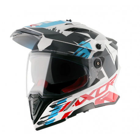 CASCO X-CROSS D/V X1 AXOR BLANCO ROJO