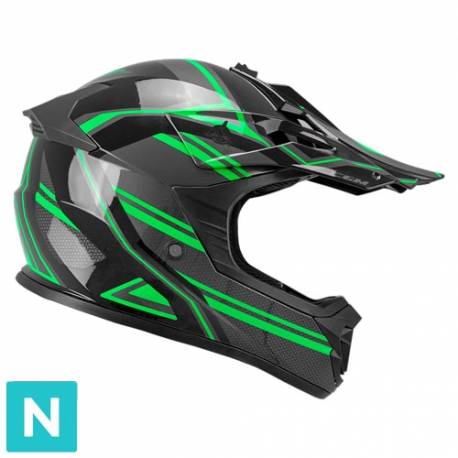 Casco Moto Cross para Niños 267G DIRT-X FURY Nero Rojo