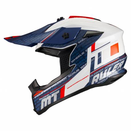 Casco Motocross enduro Mt Falcon S Ruler A15 Brillo